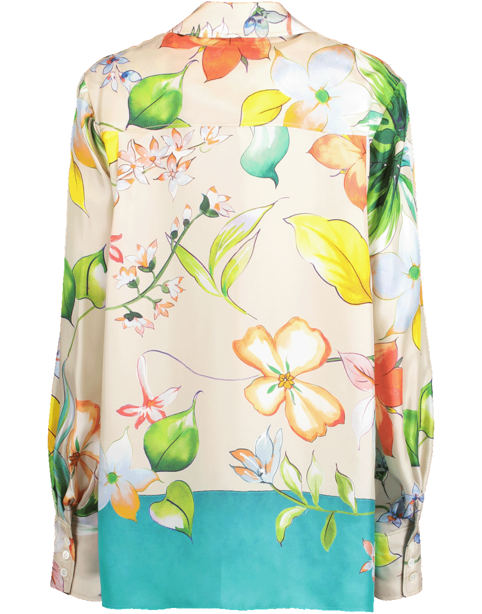 Oversized Border Floral Shirt CLOTHINGTOPBLOUSE CAROLINA HERRERA   