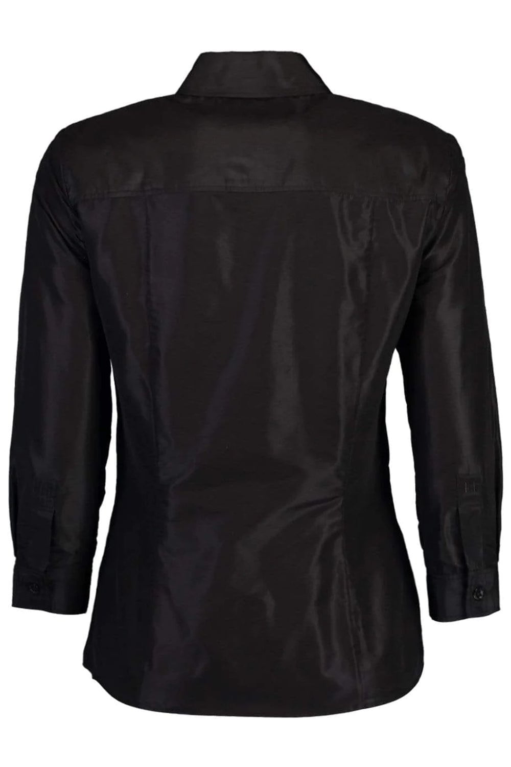 CAROLINA HERRERA-Silk Taffeta Collared Shirt - Black-