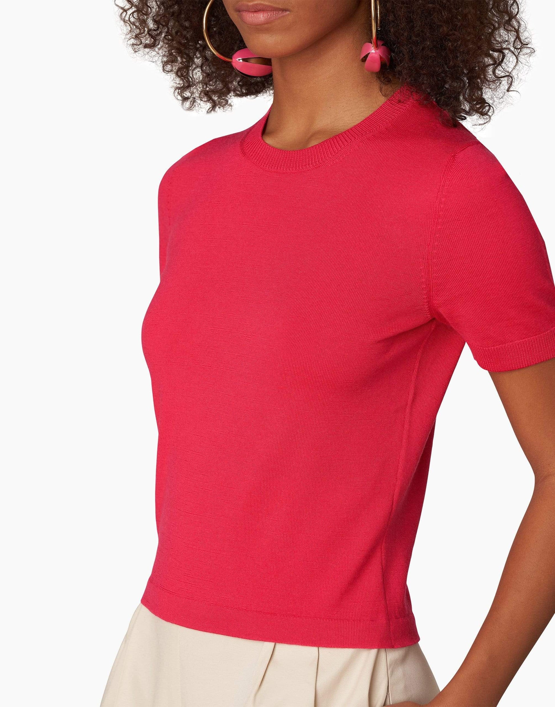 CAROLINA HERRERA-Azalea Short Sleeve Knit T-Shirt-