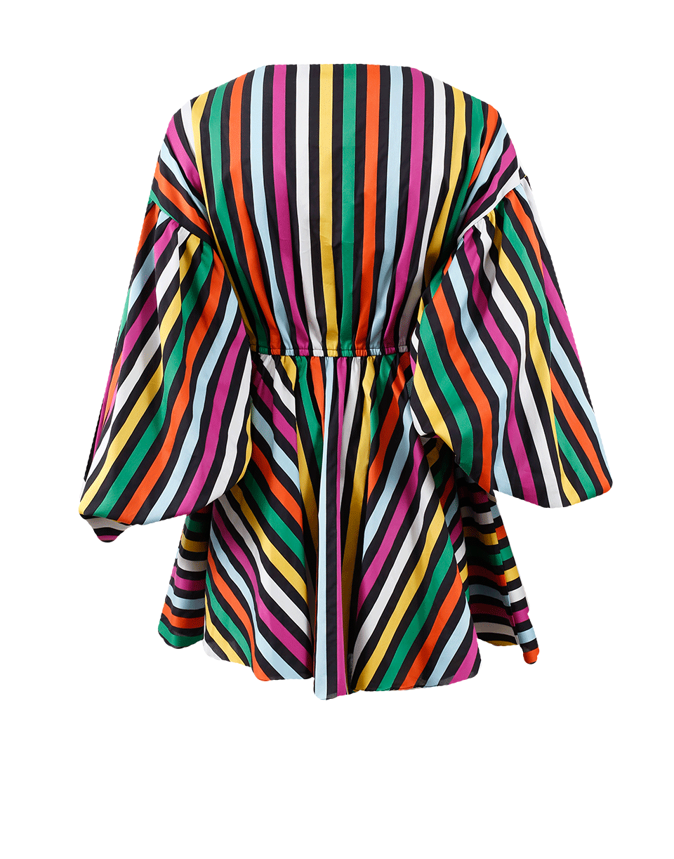 CAROLINE CONSTAS-Olympia Striped Dress-BLK MULT