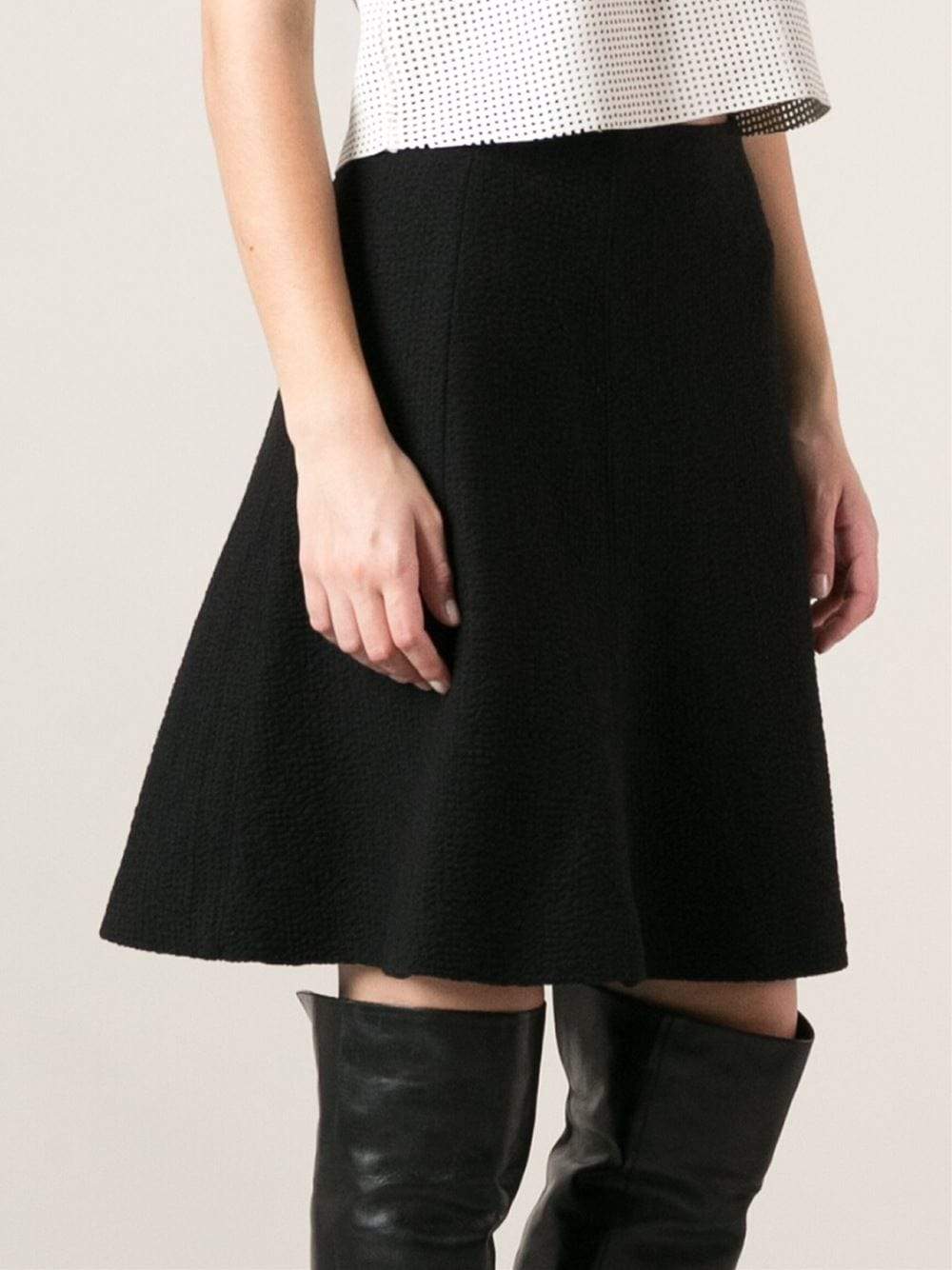 CARVEN-Wool Seersucker Skirt-
