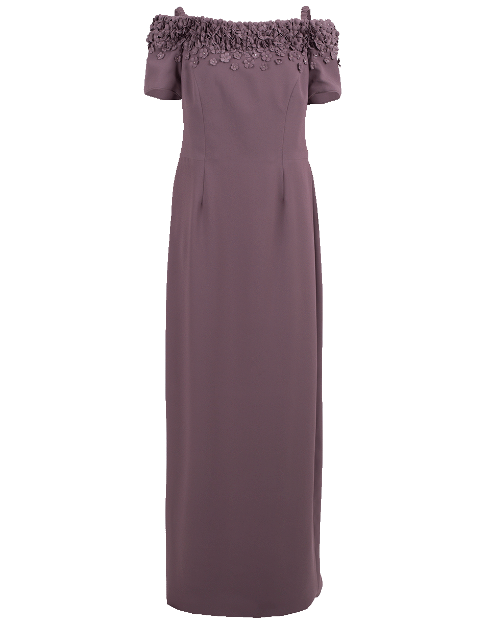 CATHERINE REGEHR-Off Shoulder Apple Blossom Gown-GREYMAUV