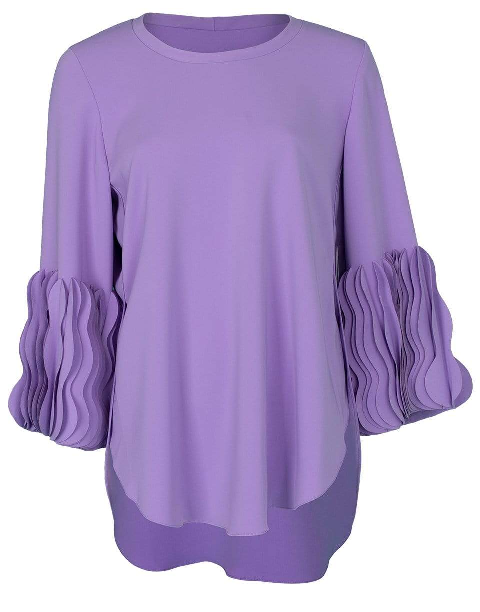 CATHERINE REGEHR-Lilac Wave Cuff Pullover Top-