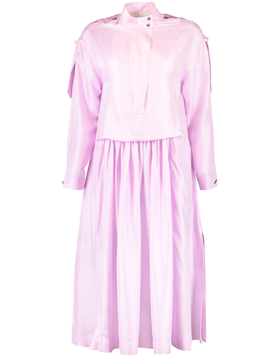 CEDRIC CHARLIER-Zip Collared Pleated Skirt Dress-