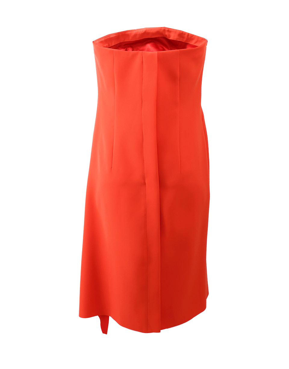 CEDRIC CHARLIER-Strapless Drape Side Dress-RED