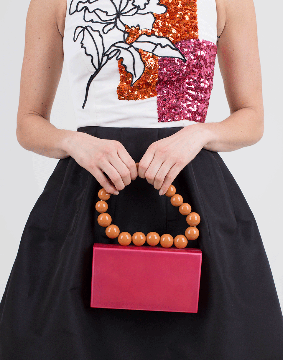 CHARLOTTE OLYMPIA-Necklace Pandora Clutch-PINK
