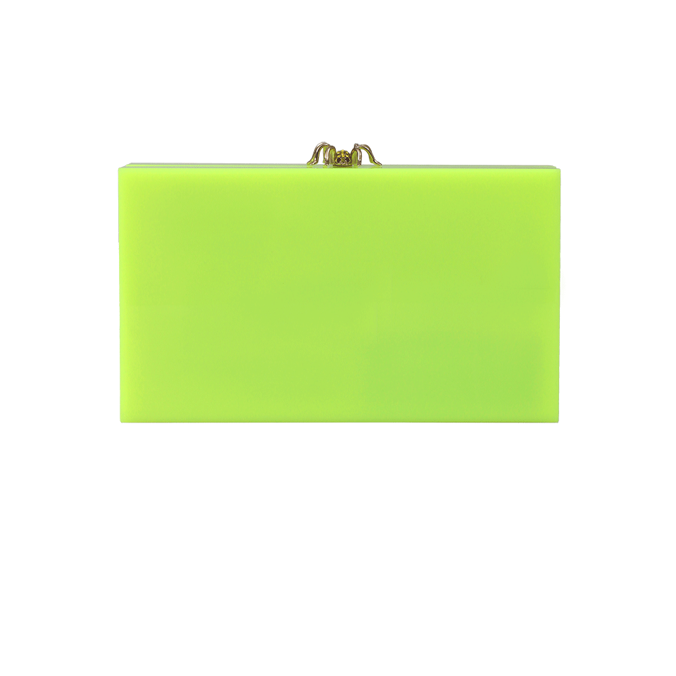 CHARLOTTE OLYMPIA-Spider Clasp Neon Clutch-YELLOW