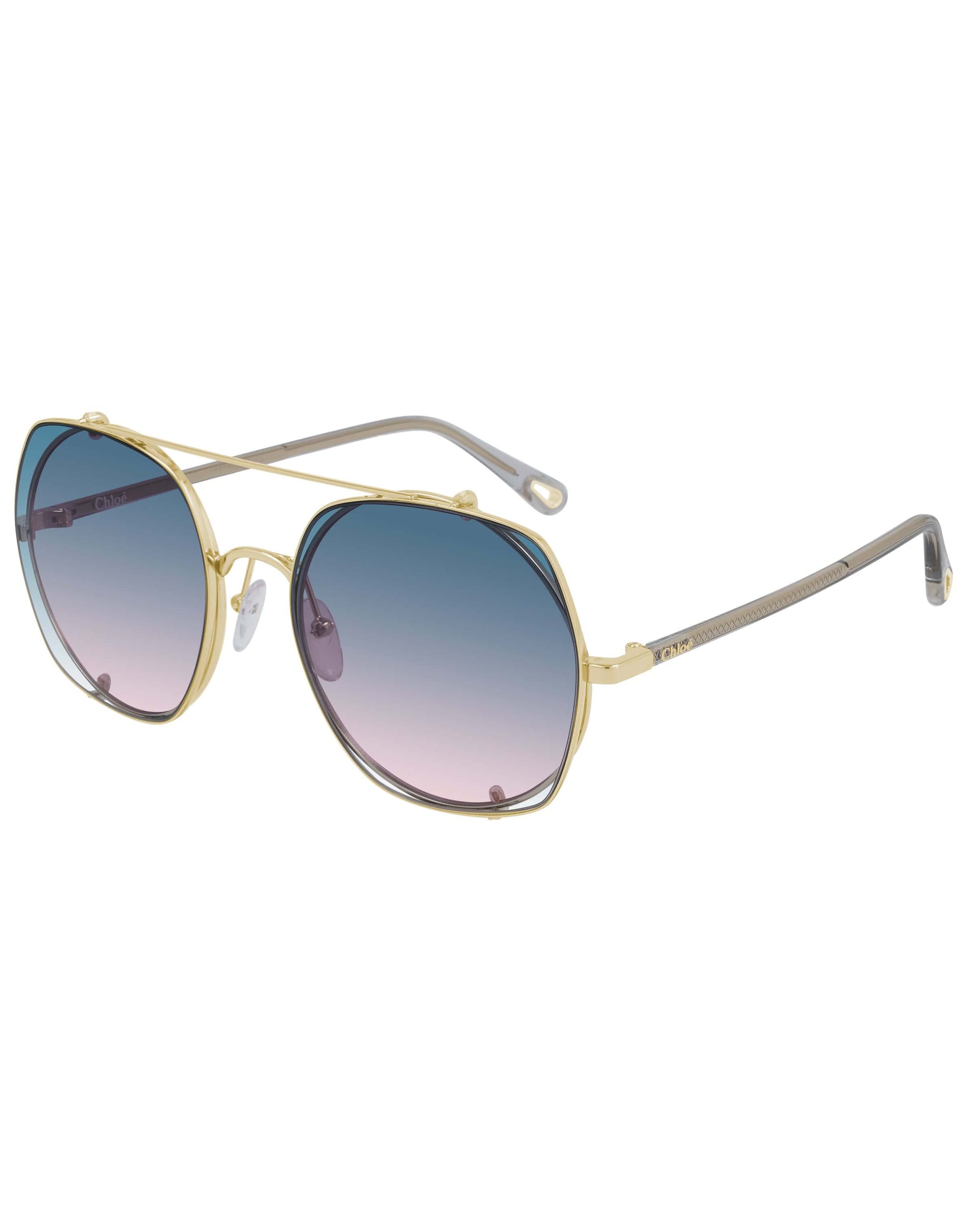 CHLOÉ-CH0042S 002 Oversized Metal Sunglasses-GOLD