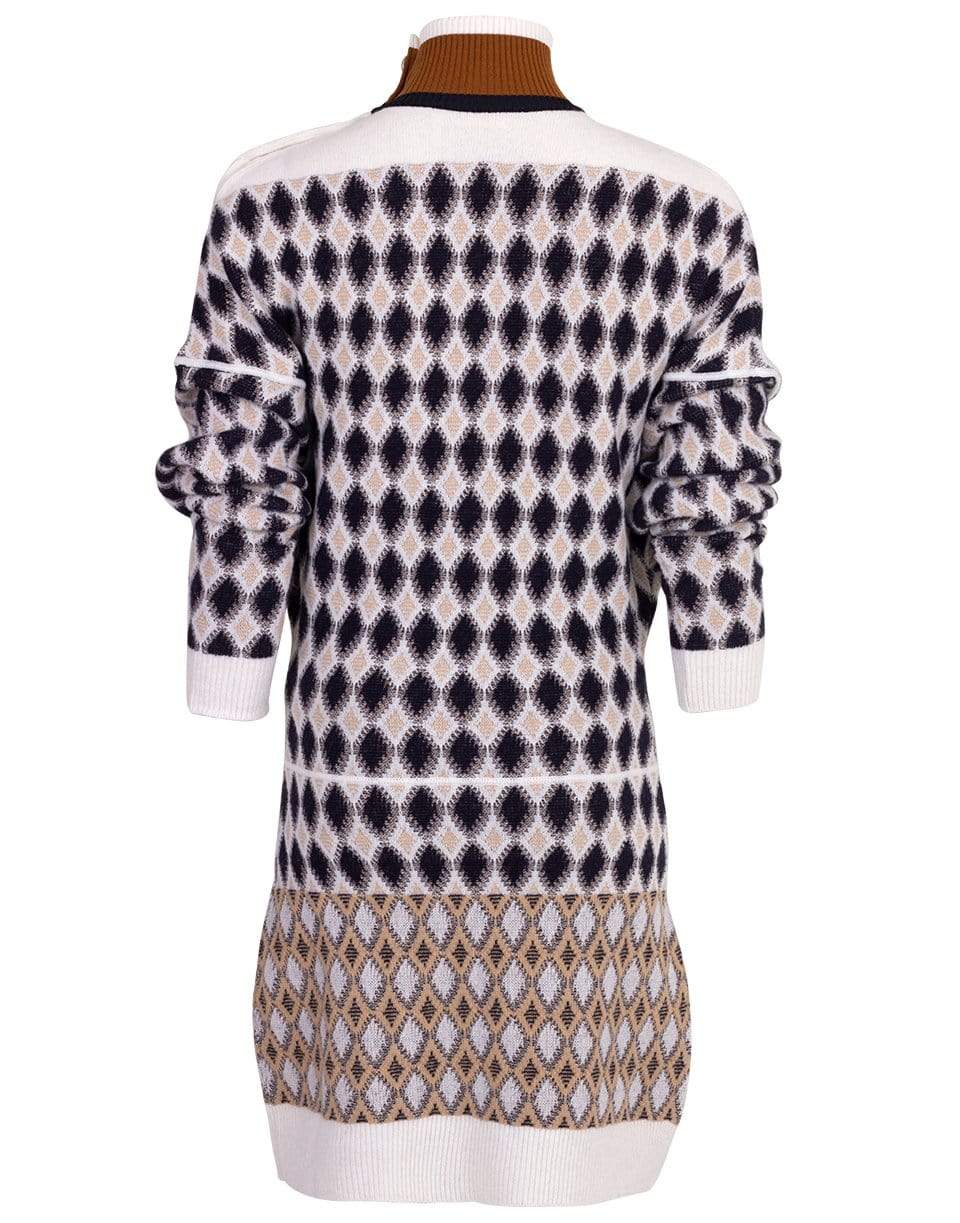 CHLOÉ-Argyle Drop Shoulder Sweater Dress-