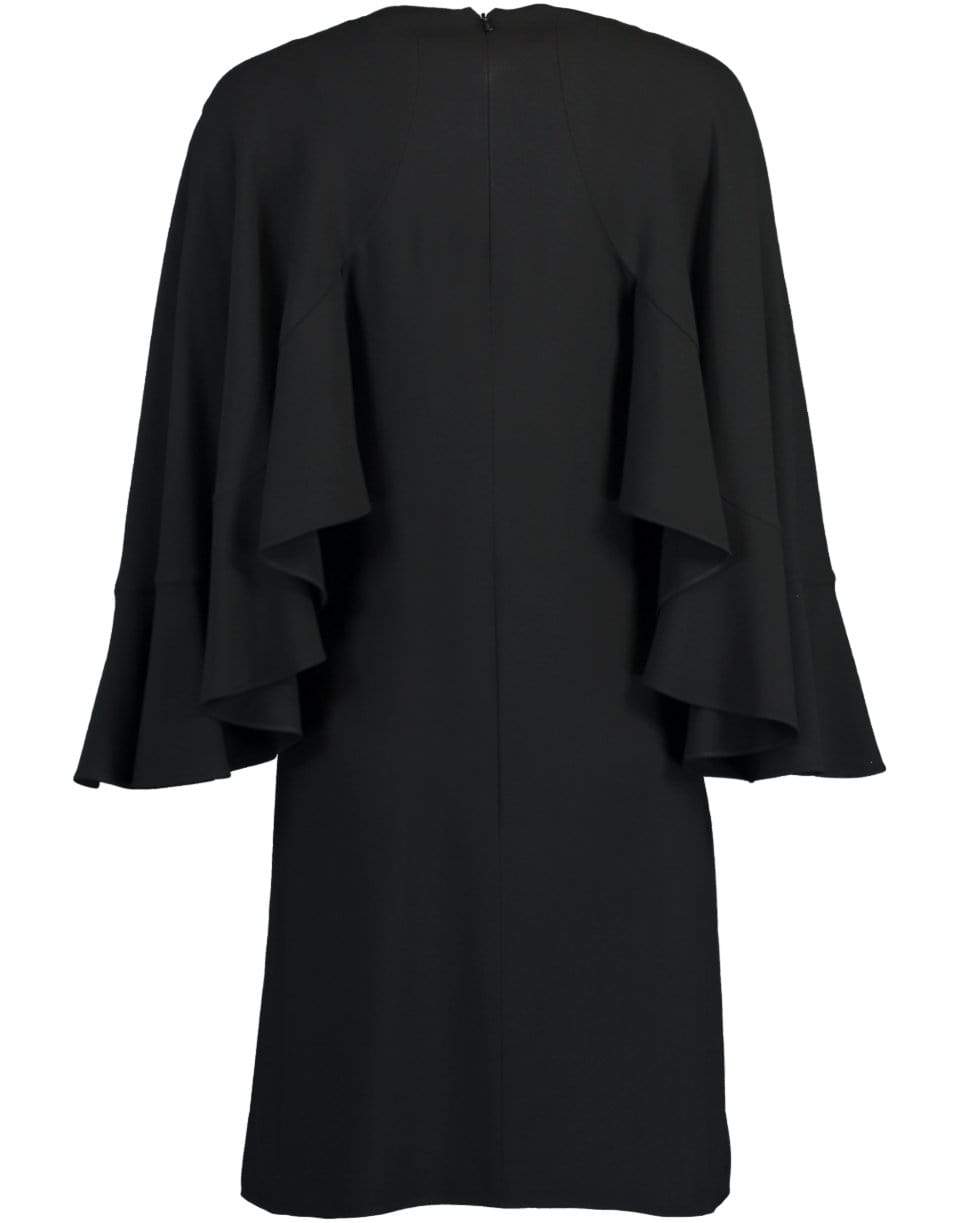 CHLOÉ-Black Capelet Sleeve Dress-BLACK
