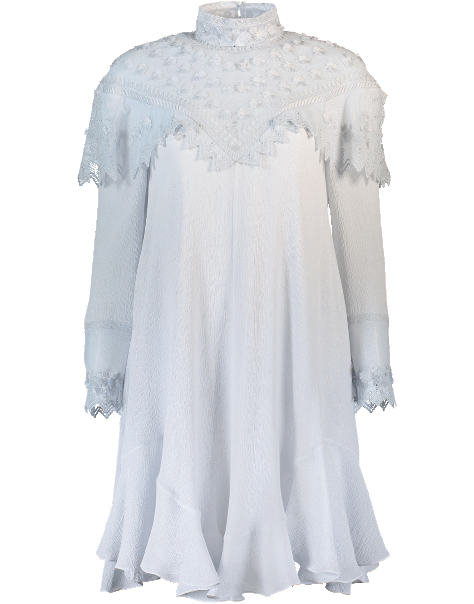 CHLOÉ-Embroidered Tulle Dress-CUTEBLUE