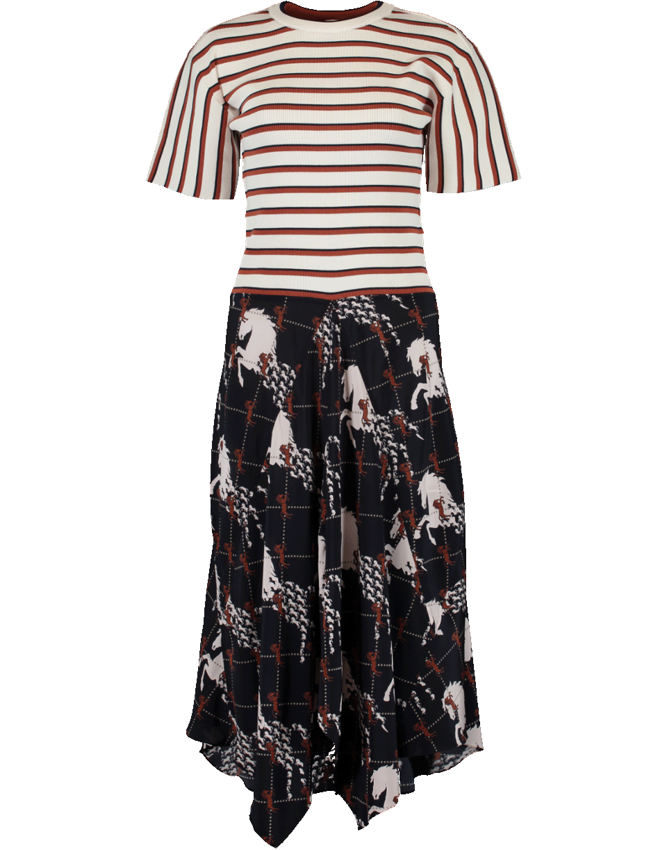 CHLOÉ-Knit Striped Top Dress-