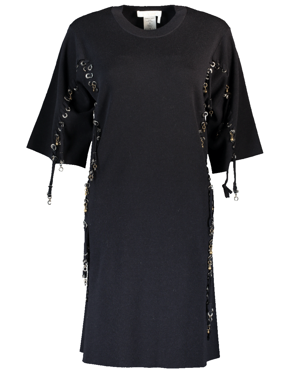 CHLOÉ-Lacing And Metal Ring Dress-