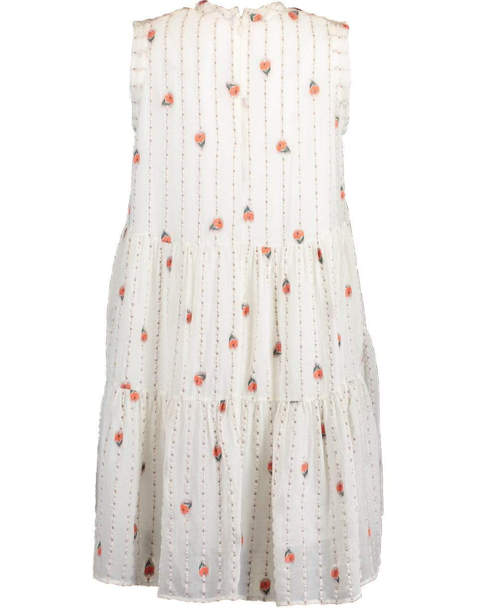 CHLOÉ-Sleeveless Tiered Flower Print A-Line Dress-MILK
