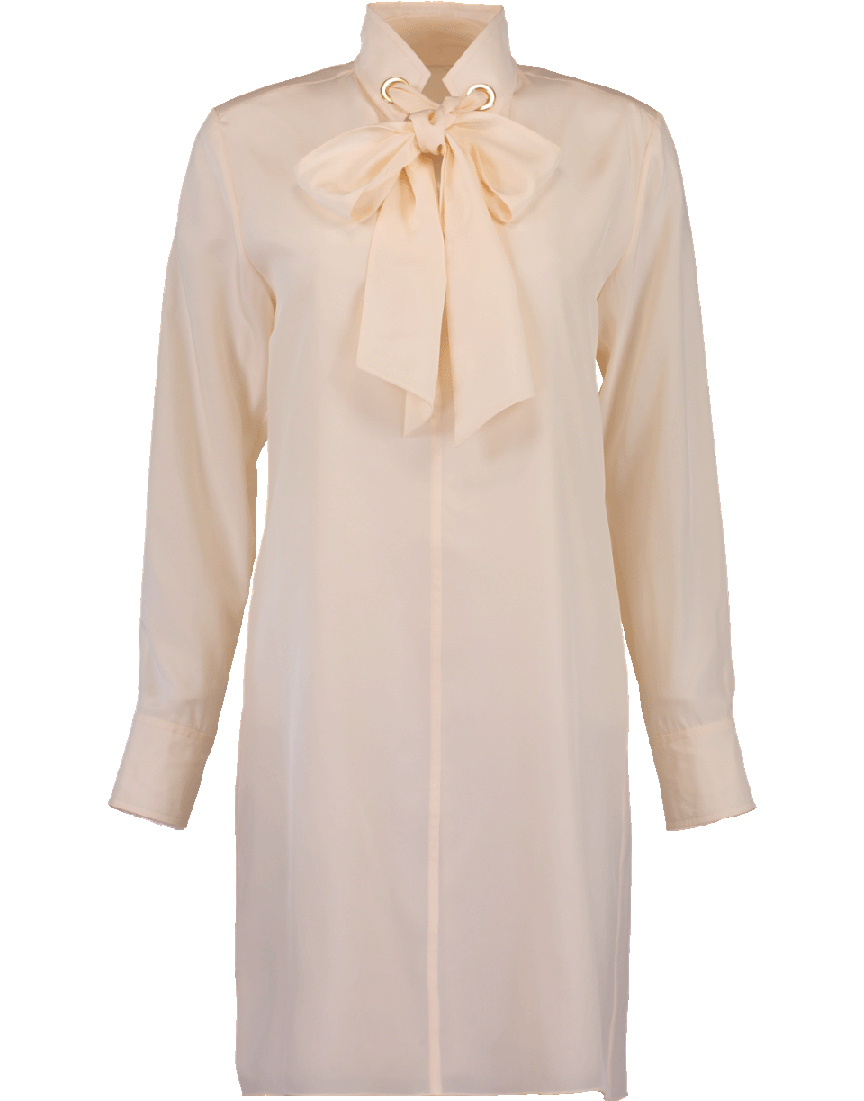 CHLOÉ-Neck Tie Silk Dress-