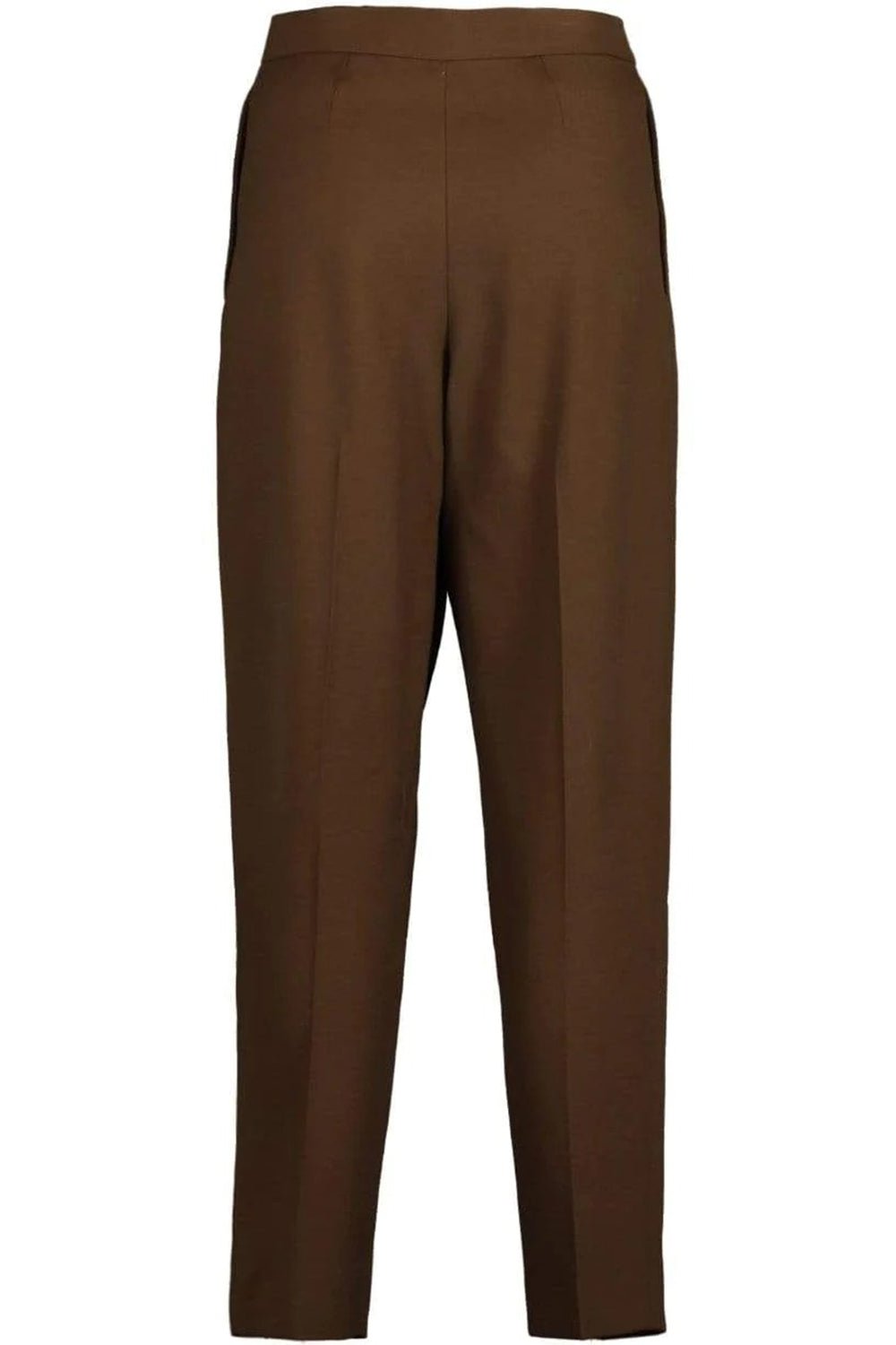 CHLOÉ-Front Pleated Wide Leg Pant-BROWN