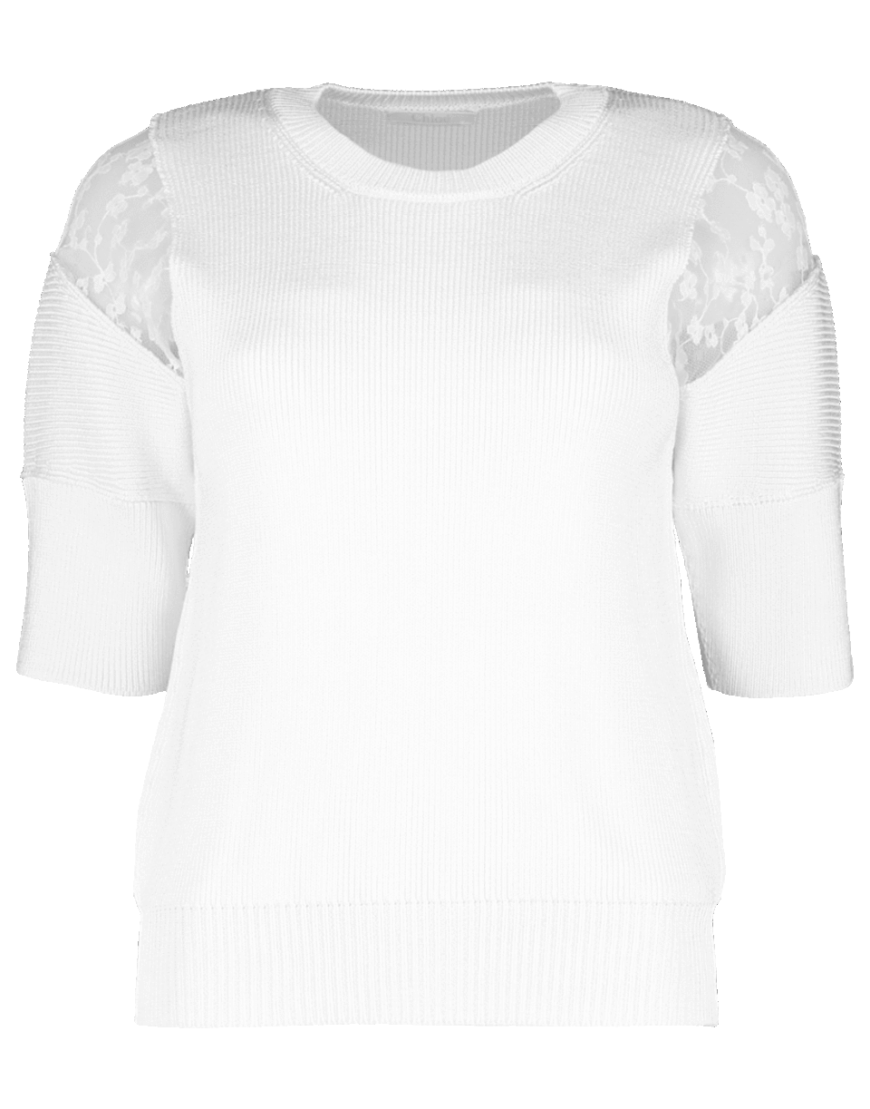 CHLOÉ-Lace Shoulder Pullover-