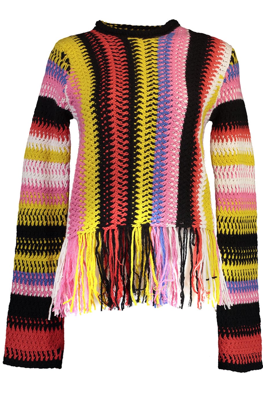 CHLOÉ-Multicolour Cashmere Macrame Sweater-