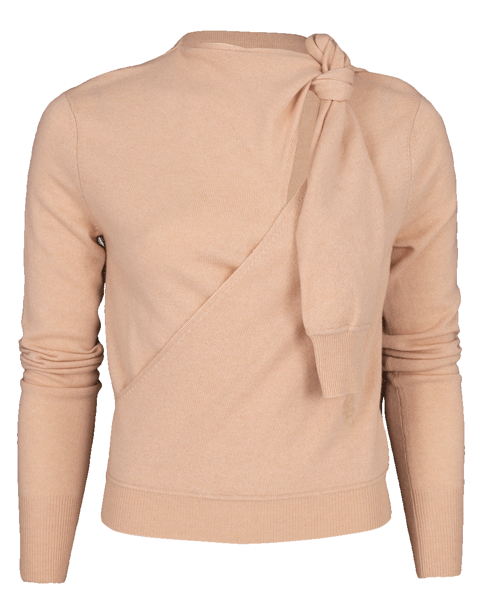 CHLOÉ-Twist Tie Neck Cashmere Sweater-