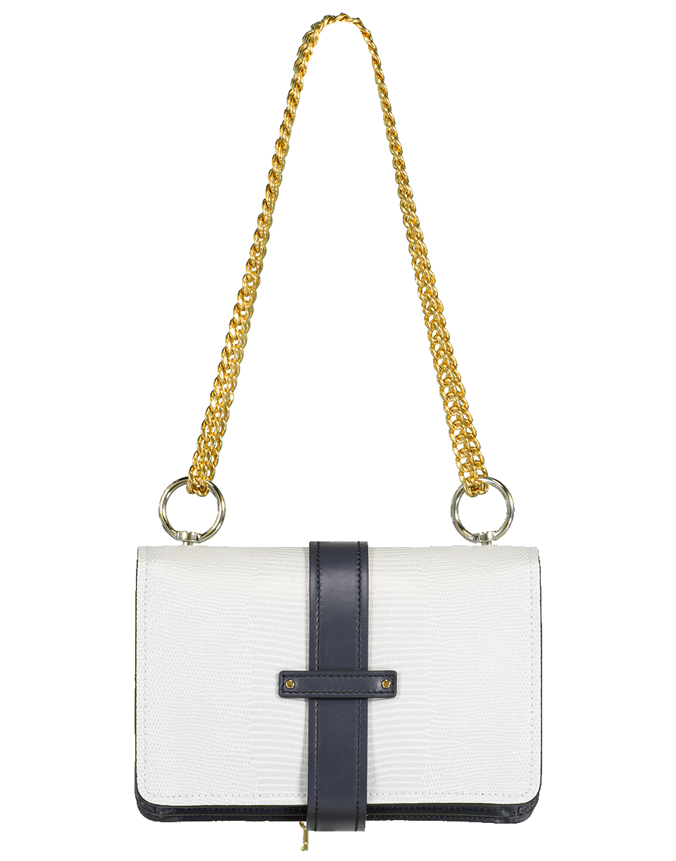 CHLOÉ-Blue and Green Aby Chain Colorblock Shoulder Bag-BLU/BRWN