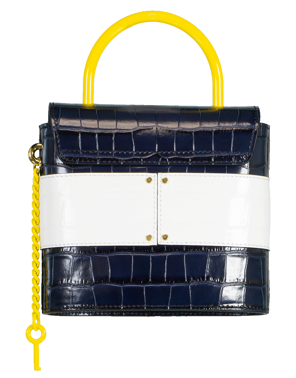 CHLOÉ-Blue and Yellow Small Aby Lock Bag-BLU/YLLW