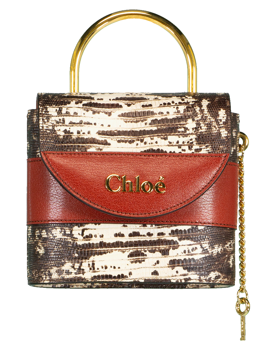 CHLOÉ-Brown Small Aby Lock Bag-BROWN