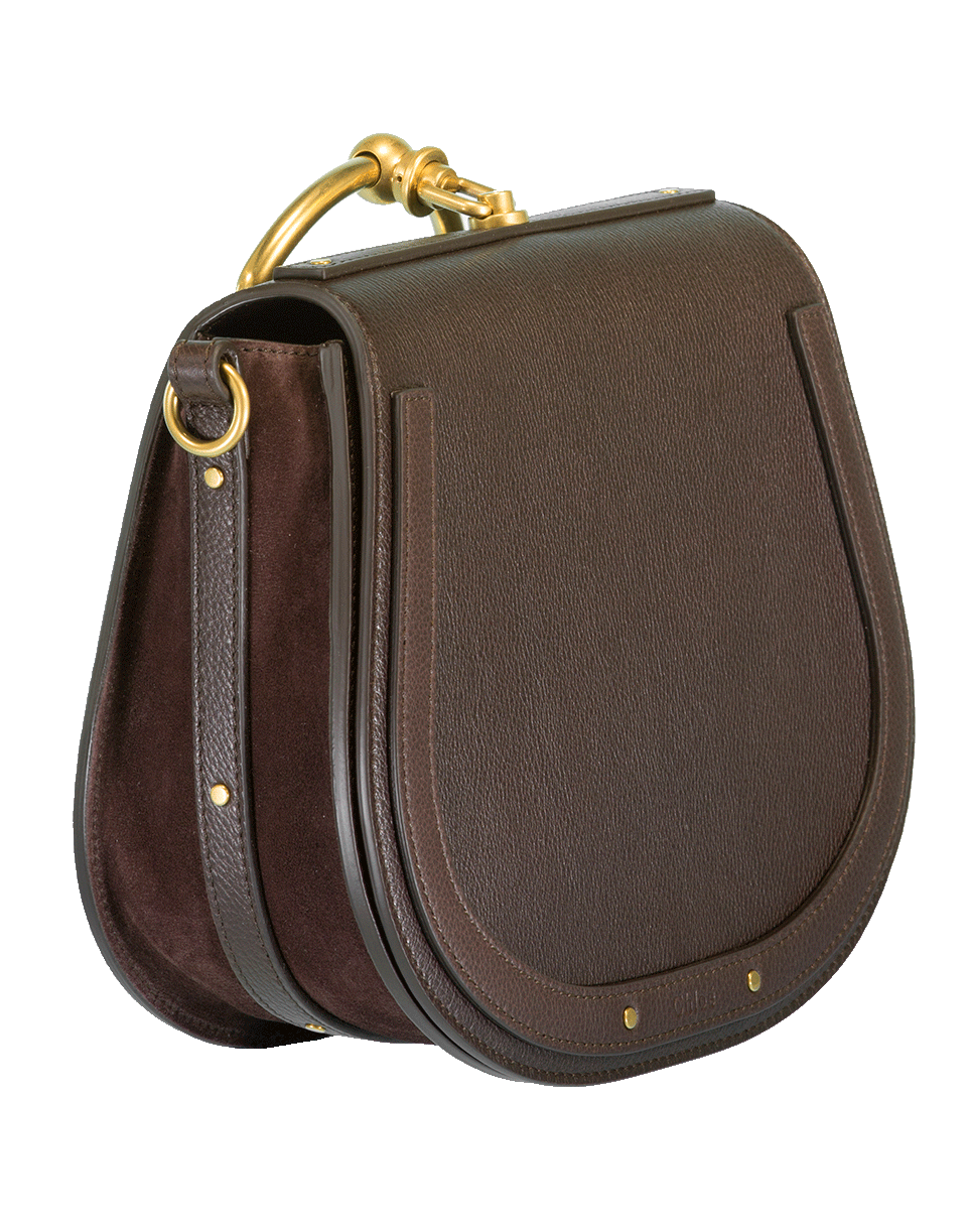 CHLOÉ-Pebbled Leather Nile Bag-CRBNBRWN