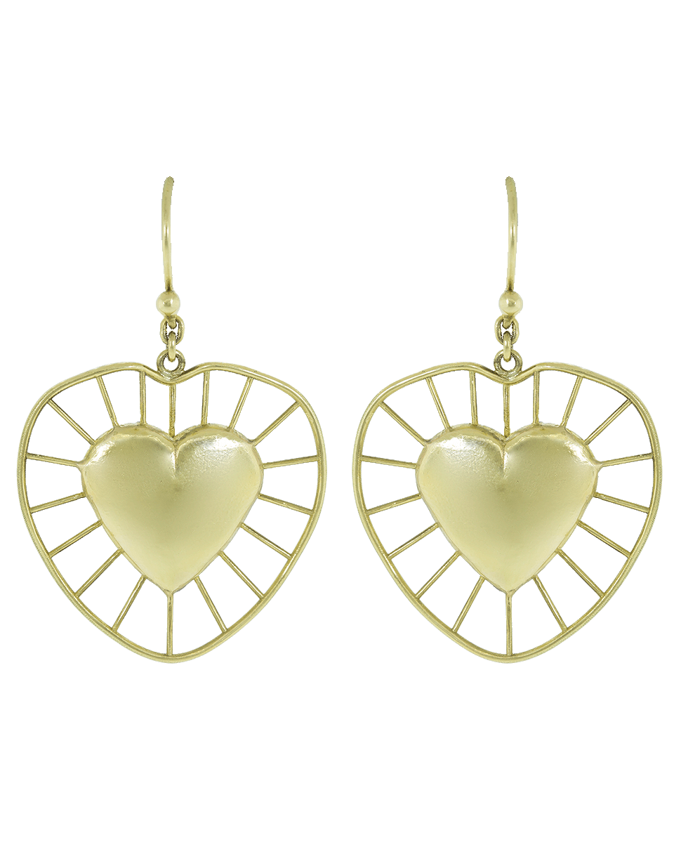 CHRISTINA ALEXIOU-Heart Wire Drop Earrings-YELLOW GOLD