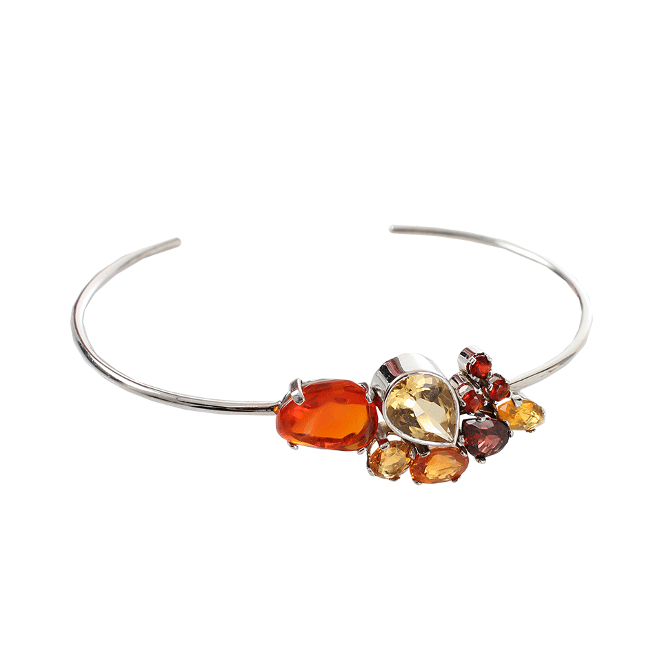 COLETTE JEWELRY-Citrine, Fire Opal and Sapphire Cuff Bracelet-WHT GOLD