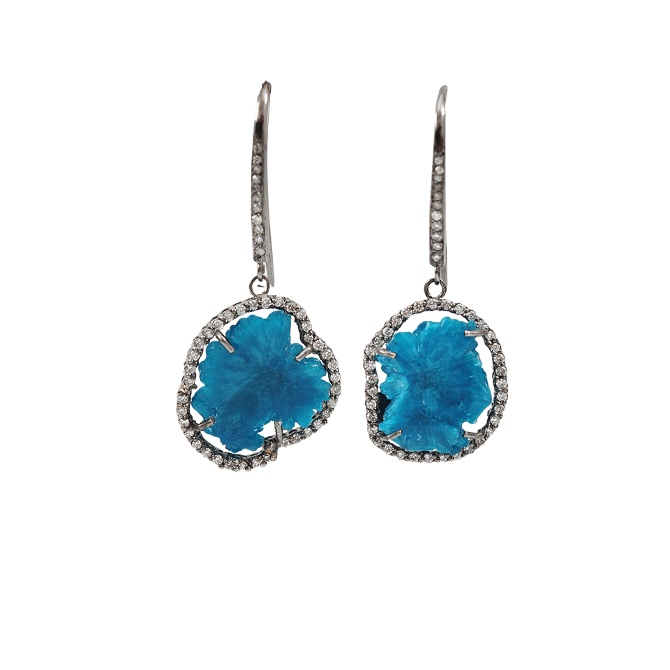COLETTE JEWELRY-Blue Canvasite Drop Earrings-WHITE GOLD