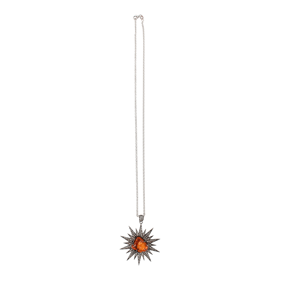 Fire Opal Sun Pendant and Diamond Necklace JEWELRYFINE JEWELNECKLACE O COLETTE JEWELRY   