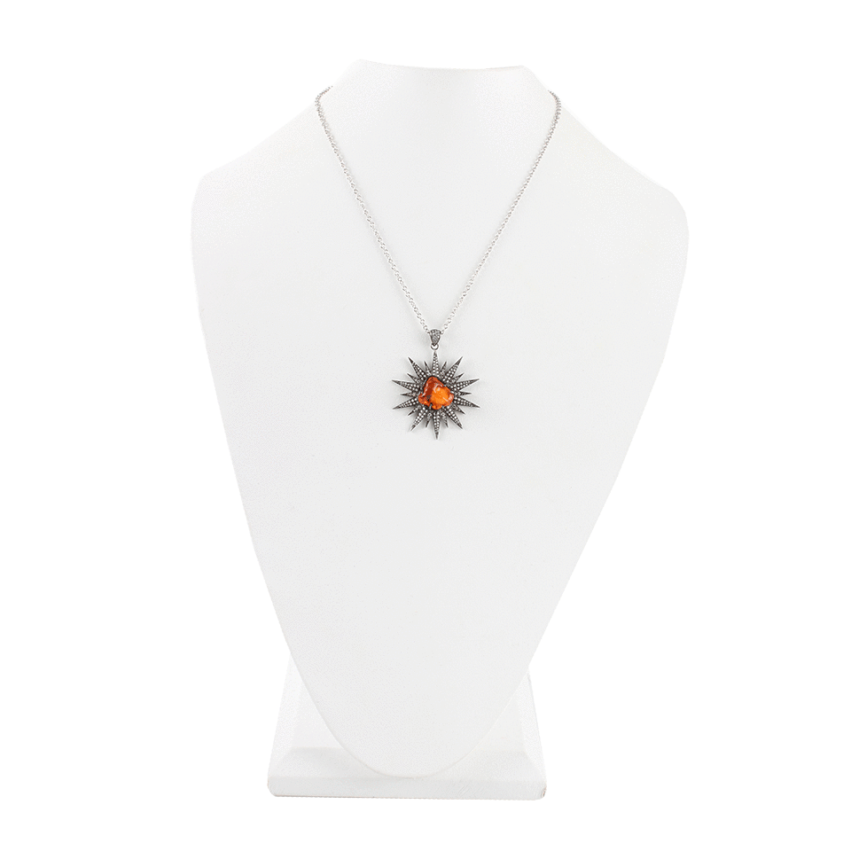Fire Opal Sun Pendant and Diamond Necklace JEWELRYFINE JEWELNECKLACE O COLETTE JEWELRY   