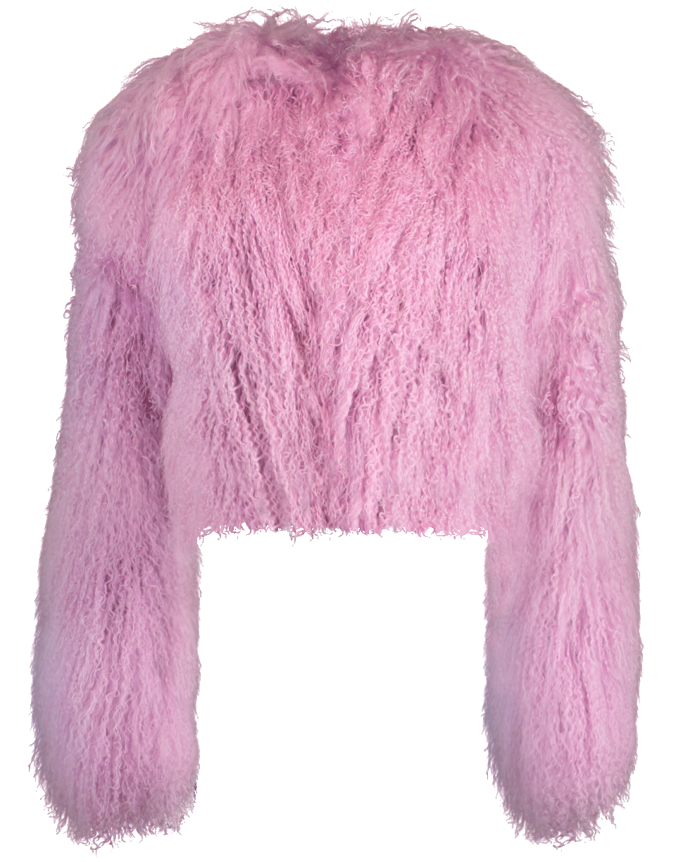 CUSHNIE-Lilac Shearling Cropped Jacket-LILAC