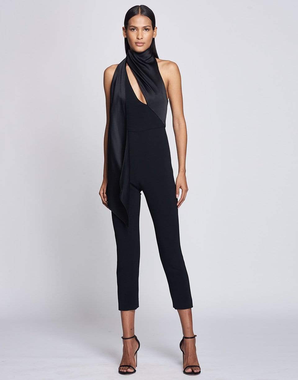 CUSHNIE-Sleeveless Fitted Cropped Jumpsuit-
