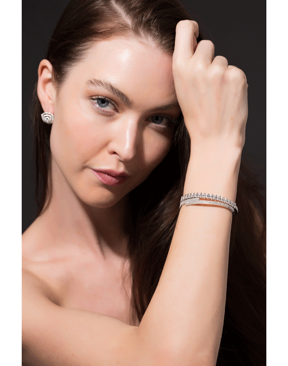 DANA REBECCA DESIGNS-Diamond Cuff Bracelet-WHITE GOLD