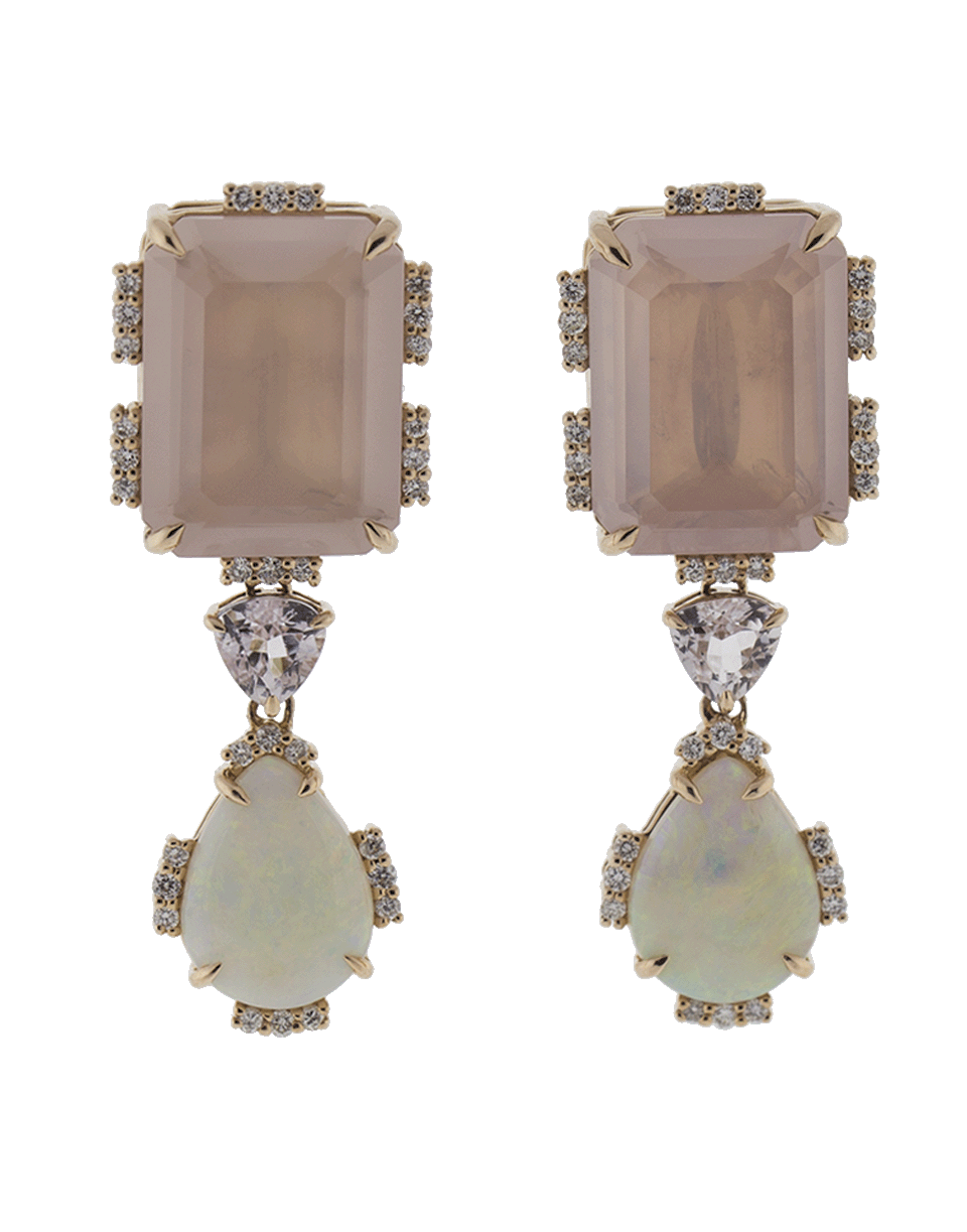 DANA REBECCA DESIGNS-Courtney Lauren Quartz And Opal Earrings-ROSE GOLD