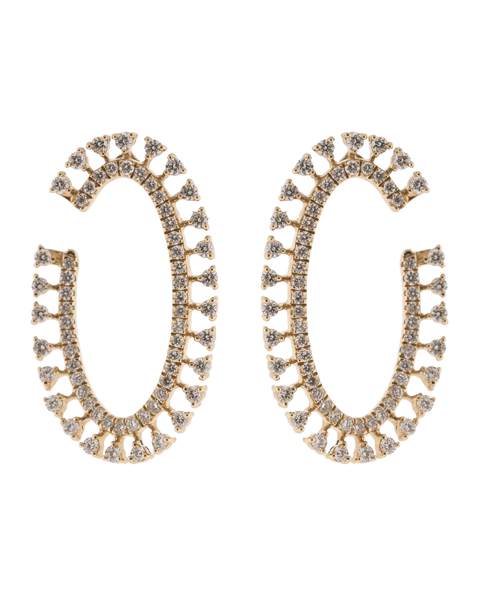 DANA REBECCA DESIGNS-Diamond Oval Hoop Earrings-ROSE GOLD