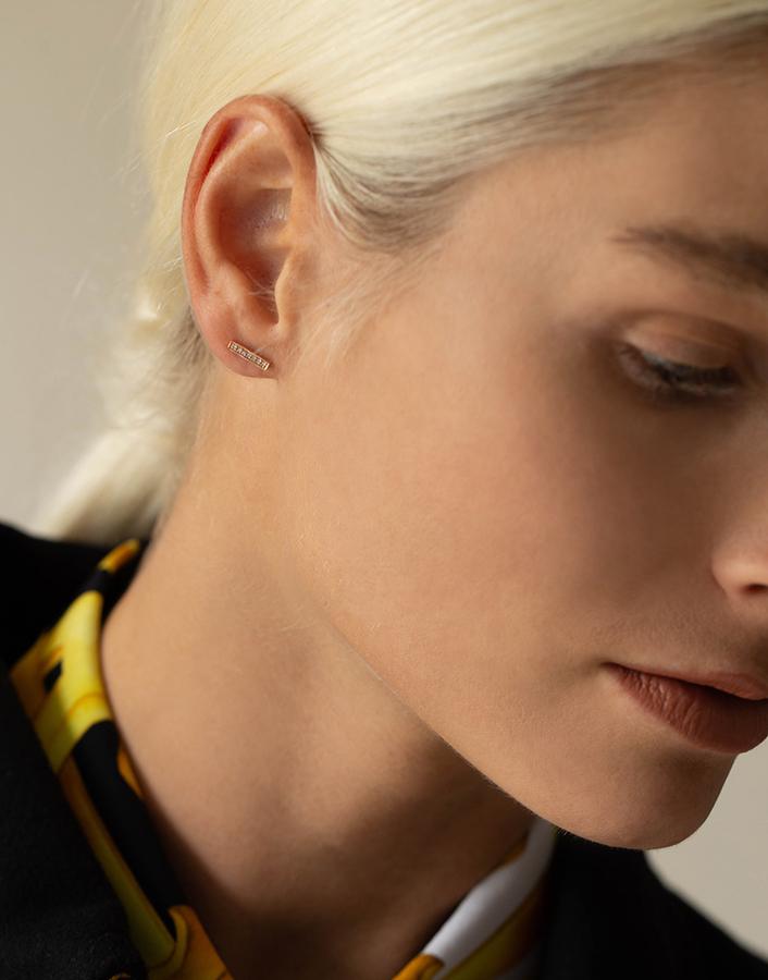 DANA REBECCA DESIGNS-Sylvie Rose Diamond Bar Earrings-ROSE GOLD