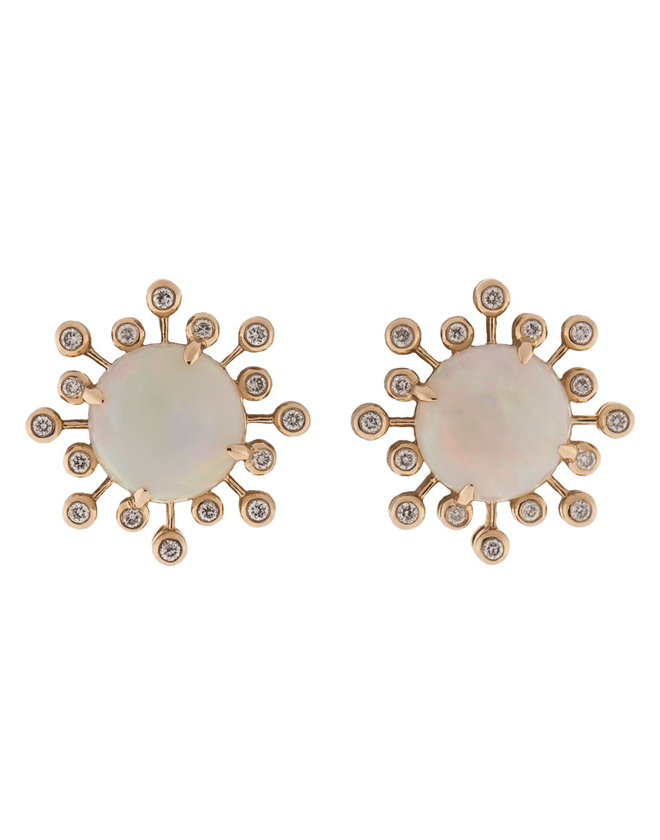 DANA REBECCA DESIGNS-White Opal Stud Earrings-ROSE GOLD
