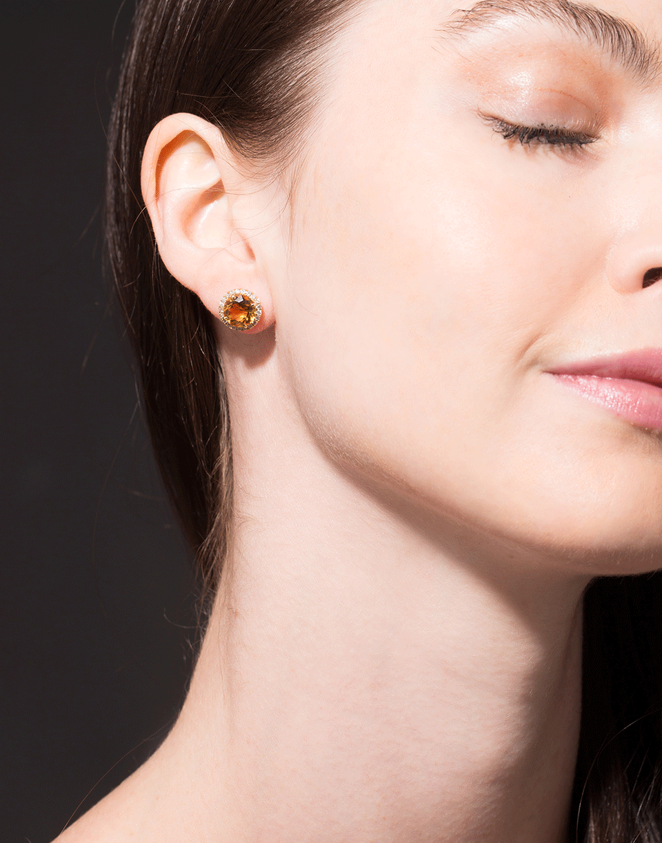 DANA REBECCA DESIGNS-Anna Beth Citrine Stud Earrings-WHITE GOLD