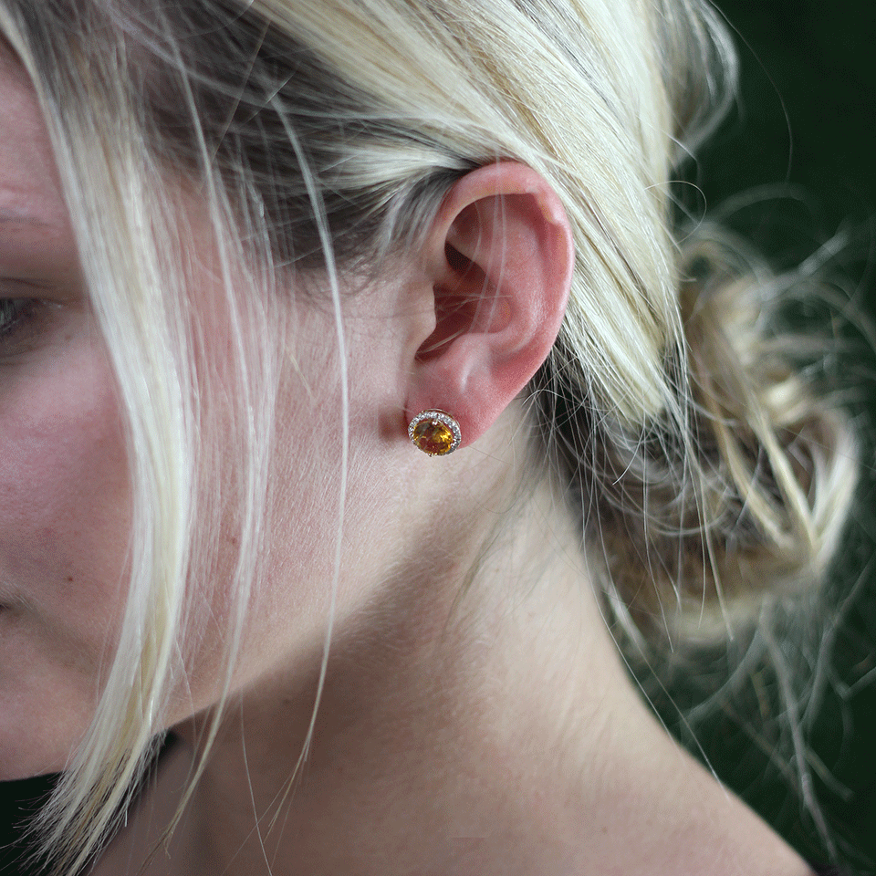 DANA REBECCA DESIGNS-Anna Beth Citrine Stud Earrings-YELLOW GOLD