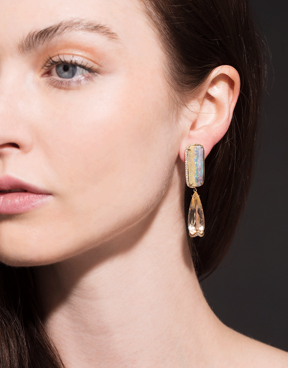 DANA REBECCA DESIGNS-Courtney Lauren Opal Earrings-YELLOW GOLD