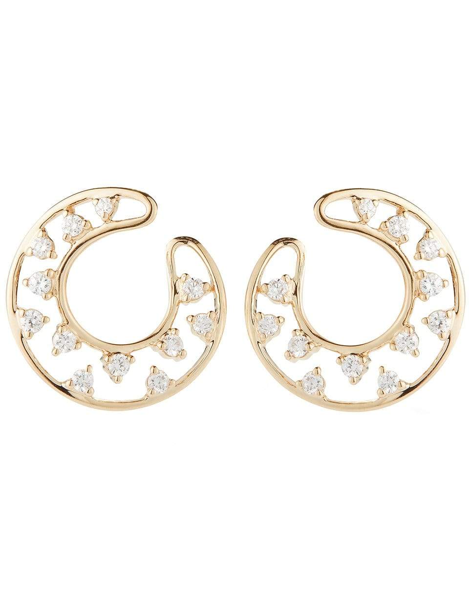 DANA REBECCA DESIGNS-Diamond Front Hoop Earrings-YELLOW GOLD