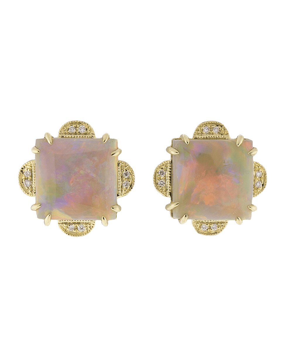 DANA REBECCA DESIGNS-Opal Stud Earrings-YELLOW GOLD