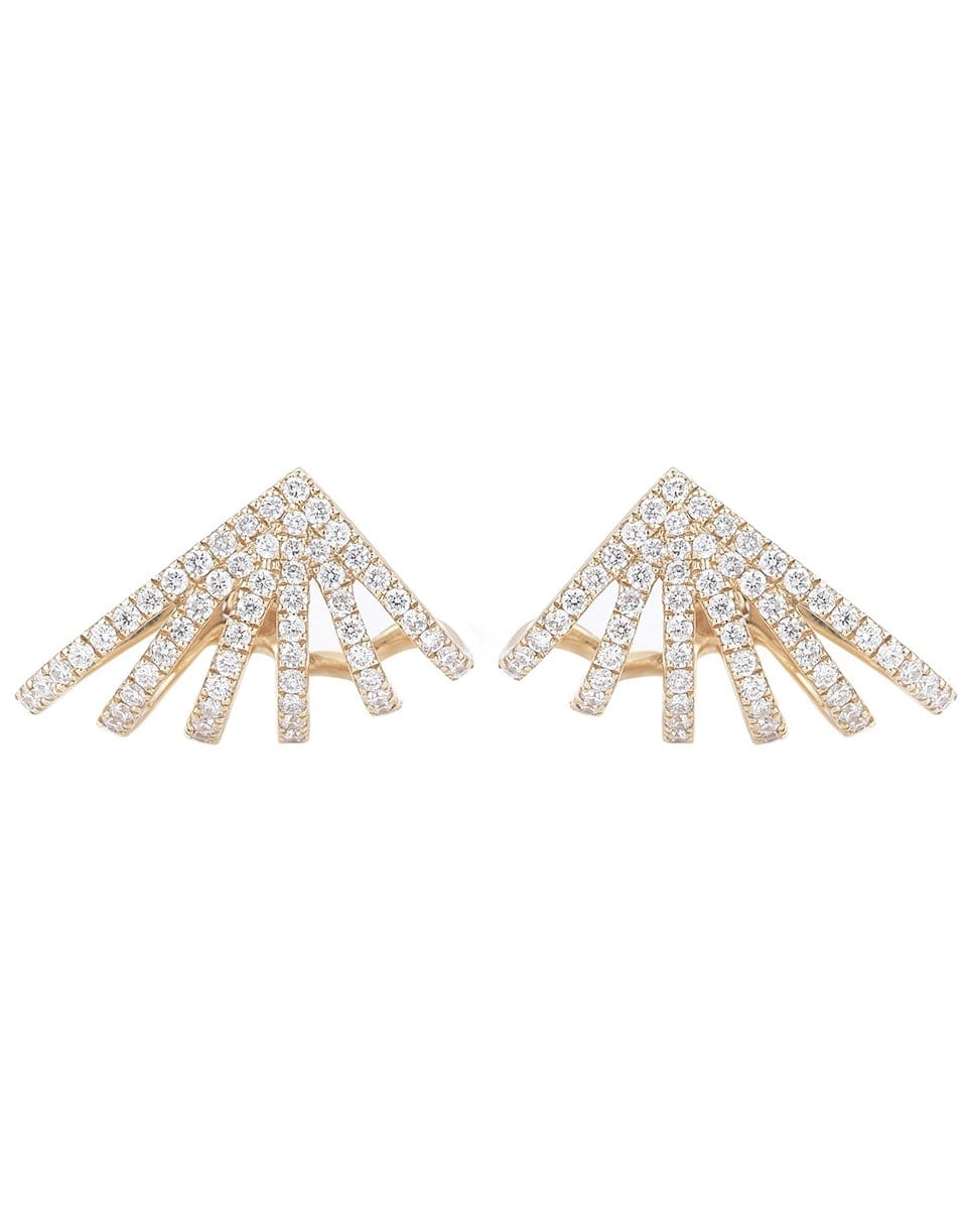 DANA REBECCA DESIGNS-Sarah Leah Six Burst Diamond Earrings-YELLOW GOLD