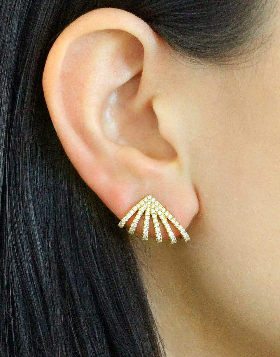 DANA REBECCA DESIGNS-Sarah Leah Six Burst Diamond Earrings-YELLOW GOLD