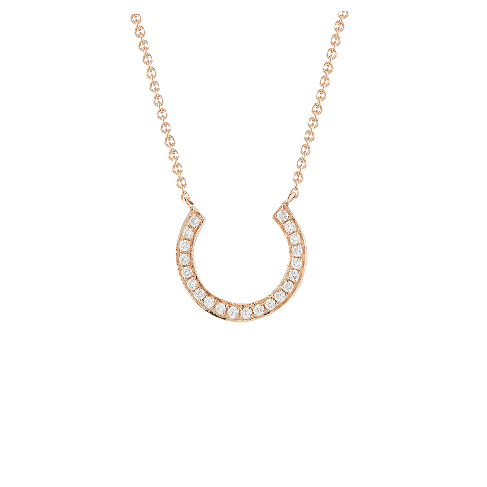 DANA REBECCA DESIGNS-Diamond Horseshoe Necklace-ROSE GOLD