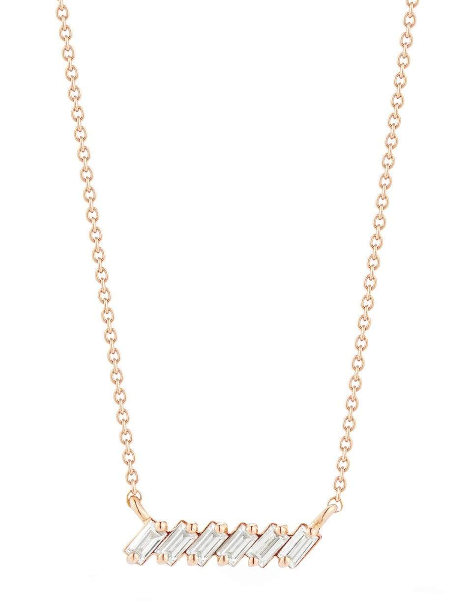 DANA REBECCA DESIGNS-Sadie Pearl Slope Bar Necklace - Rose Gold-ROSE GOLD
