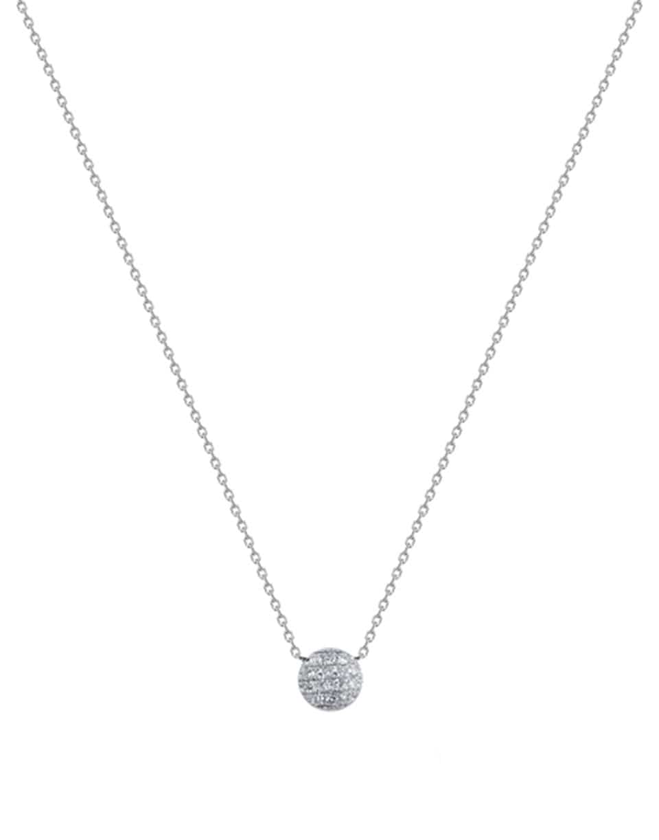 DANA REBECCA DESIGNS-Lauren Joy Mini Diamond Disc White Gold Necklace-WHITE GOLD