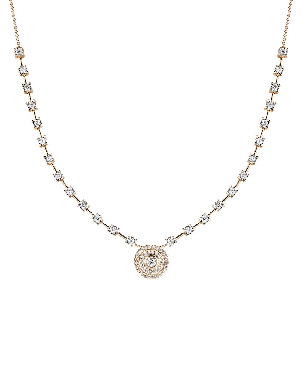 DANA REBECCA DESIGNS-Ava Bea Halo Diamond Necklace-YELLOW GOLD